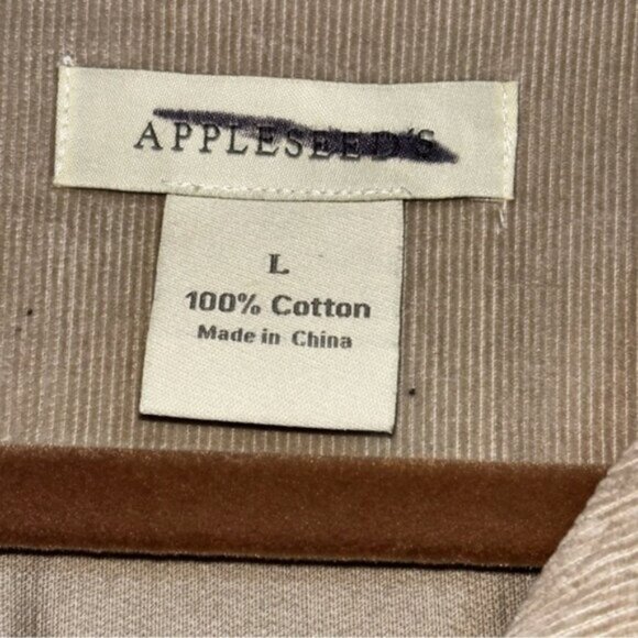 Appleseeds Beige Embroidered Women's Jacket Large Corduroy Button Up Chore Coat - Picture 2 of 8